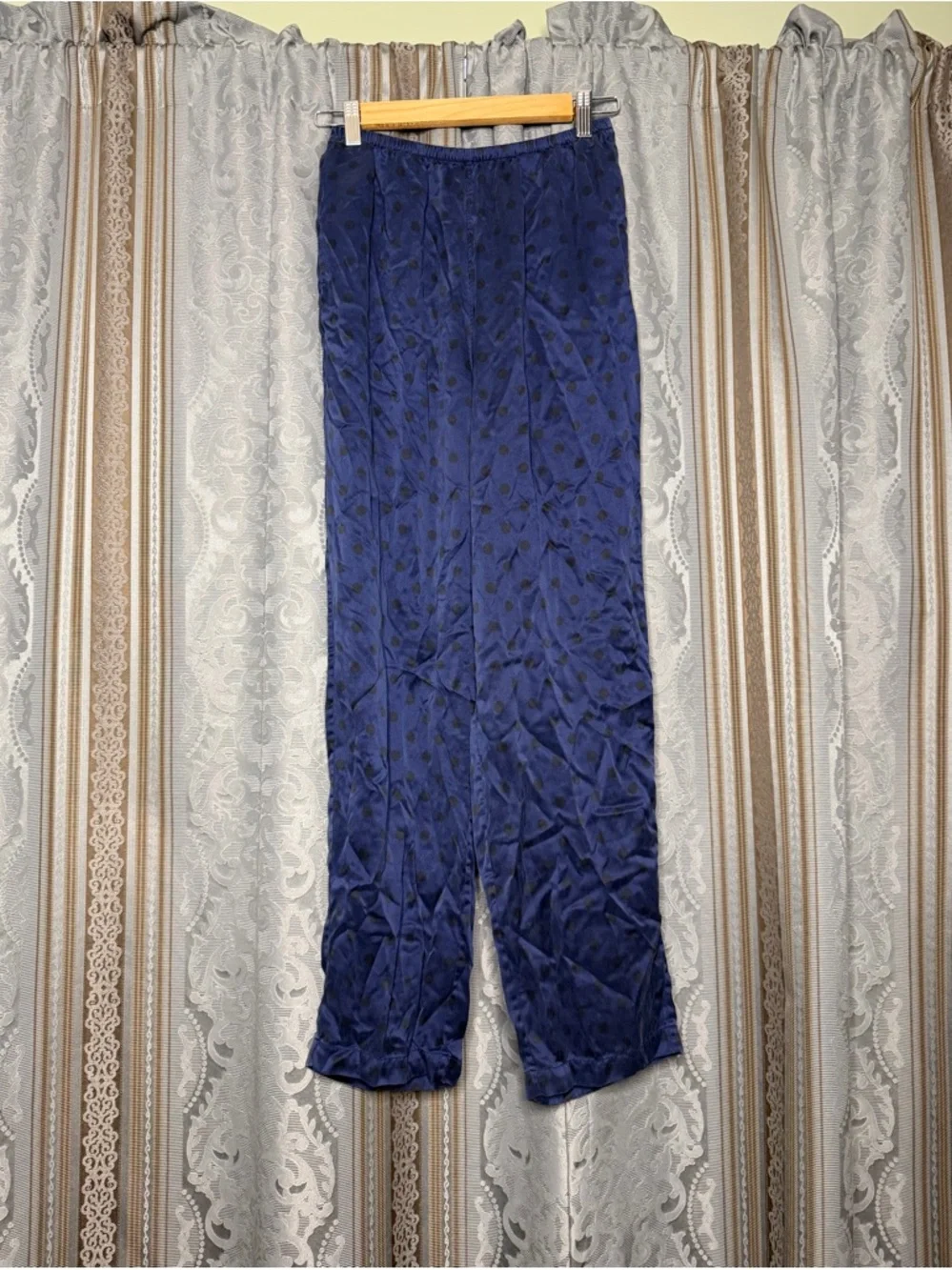 Lunya Washable Silk Long Sleeve Shirt and Pants Set Blue Eclipse